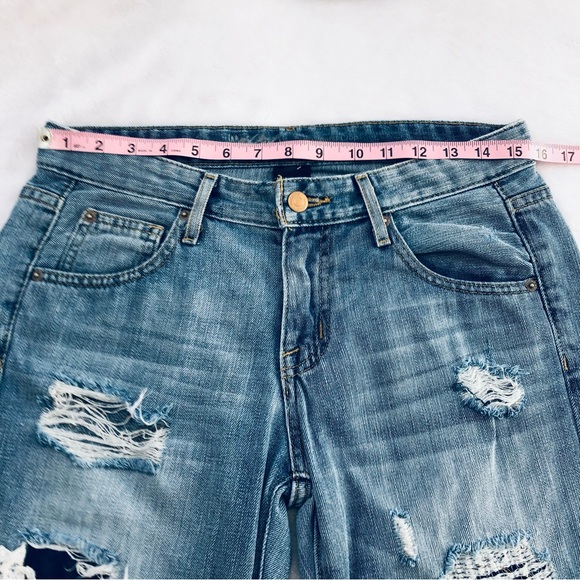 Mossimo, Boyfriend Crop Jeans, Hand-painted Back Pockets, Size 2 - Picture 12 of 14